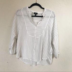 White and black striped button-down